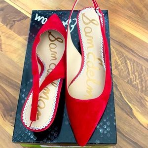 Red Suede Kitten heel